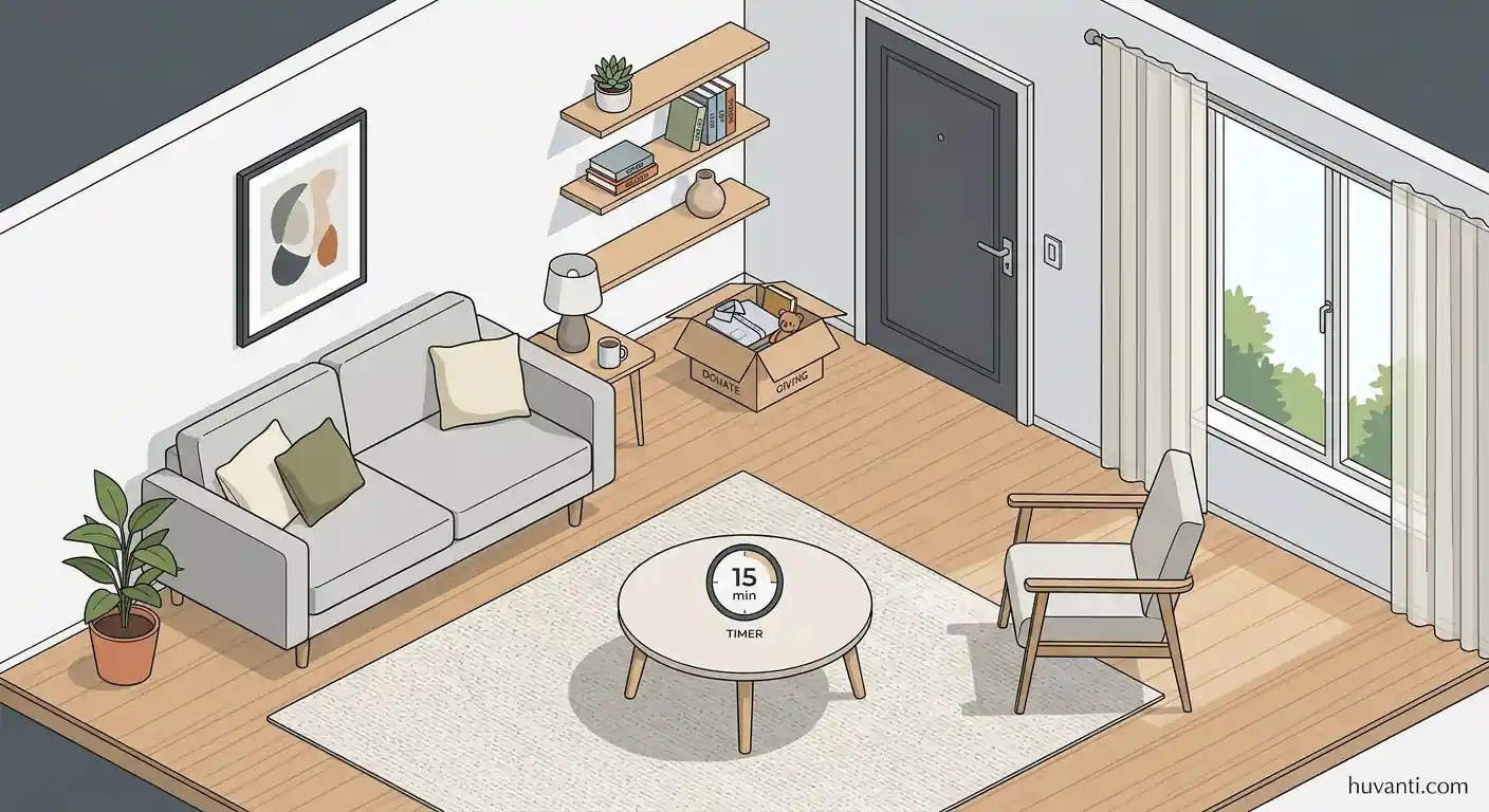 Diagram showing simple methods to declutter when everything feels important.